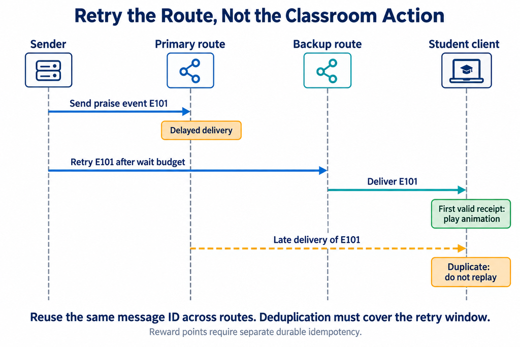 Regional classroom messaging and lesson state synchronization