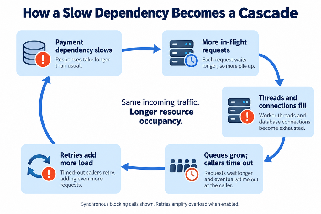 Thread occupancy rises as payment latency increases