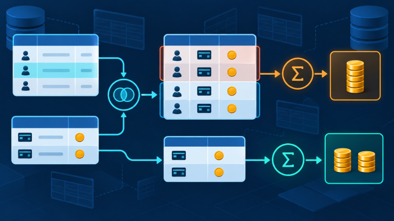 SQL JOIN row multiplication and identity based payment aggregation
