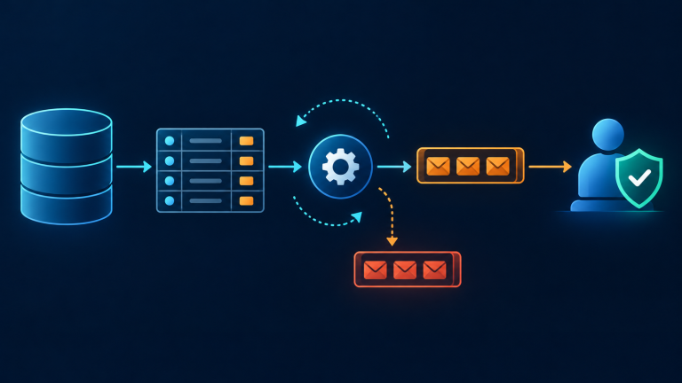 Transactional Outbox relay with retry backoff dead letter recovery and idempotent consumer
